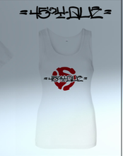 Load image into Gallery viewer, 45&#39;s y Que Women&#39;s Tank in Black/White Red Adaptor
