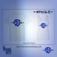 Load image into Gallery viewer, 45&#39;s y Que Champion T-Shirt in Black/White Blue Adaptor
