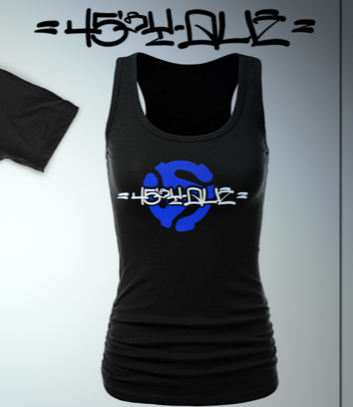 45's y Que Women's Tank in Black/White Blue Adaptor